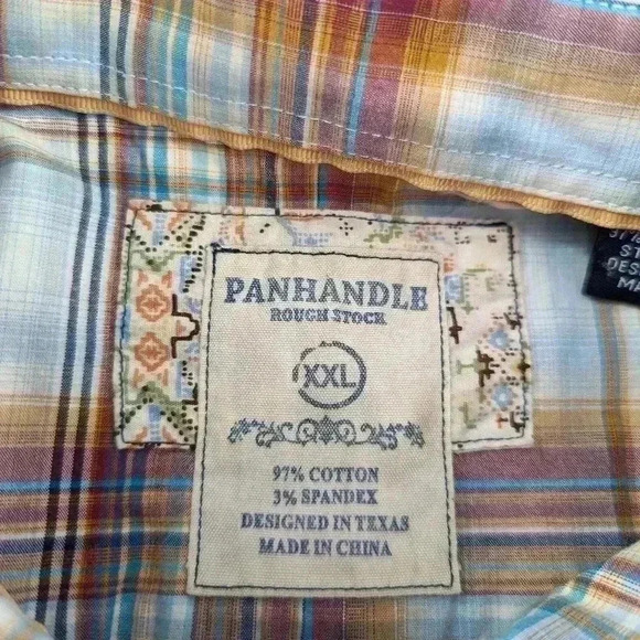 Panhandle rough stock men's size xxl short sleeve button down collard shirt - Picture 3 of 8